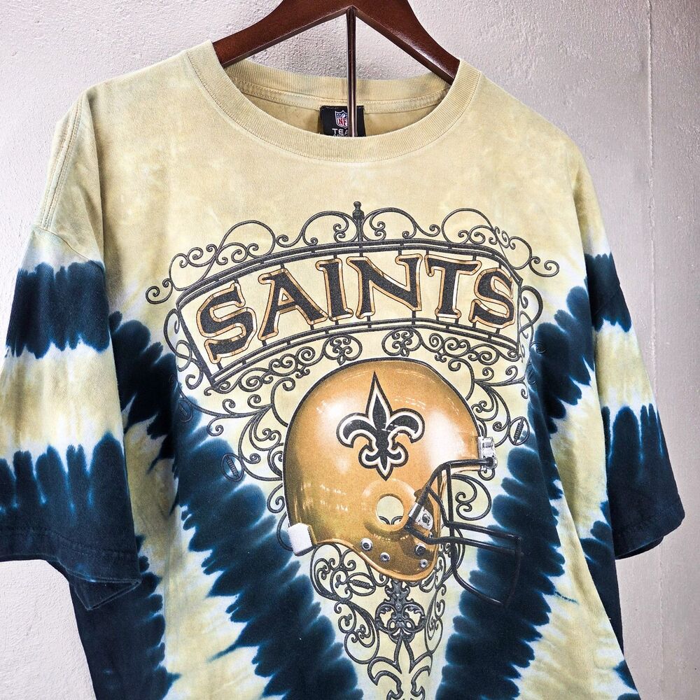 Vintage NFL Team Apparel New Orleans Saints Tie Dye Graphic Shirt Men's 2XL